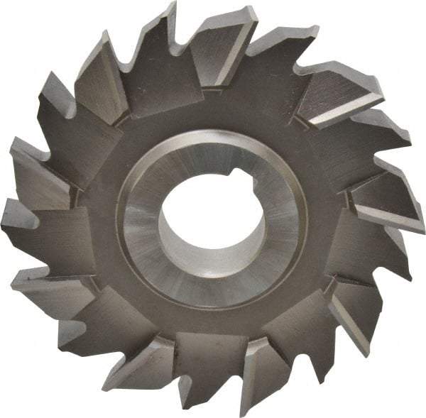 Made in USA - 4" Diam x 3/4" Width of Cut, 18 Teeth, High Speed Steel Side Milling Cutter - Staggered Teeth, Uncoated - Best Tool & Supply