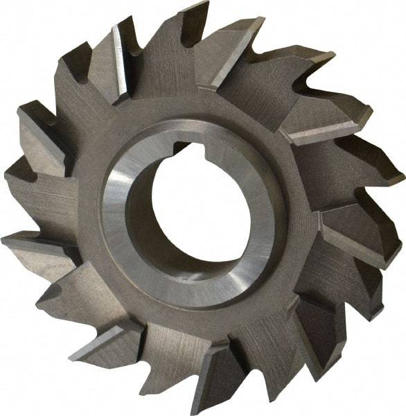 Made in USA - 4" Diam x 3/4" Width of Cut, 18 Teeth, High Speed Steel Side Milling Cutter - Staggered Teeth, Uncoated - Best Tool & Supply