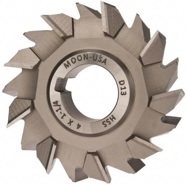 Made in USA - 4" Diam x 1-1/4" Width of Cut, 18 Teeth, High Speed Steel Side Milling Cutter - Staggered Teeth, Uncoated - Best Tool & Supply