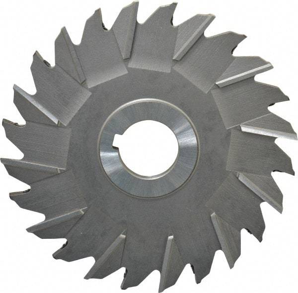 Made in USA - 5" Diam x 1/4" Width of Cut, 24 Teeth, High Speed Steel Side Milling Cutter - Staggered Teeth, Uncoated - Best Tool & Supply