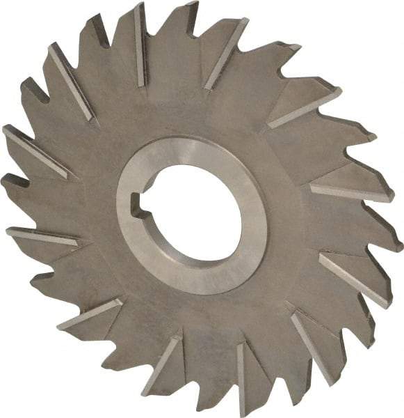 Made in USA - 5" Diam x 1/4" Width of Cut, 24 Teeth, High Speed Steel Side Milling Cutter - Staggered Teeth, Uncoated - Best Tool & Supply