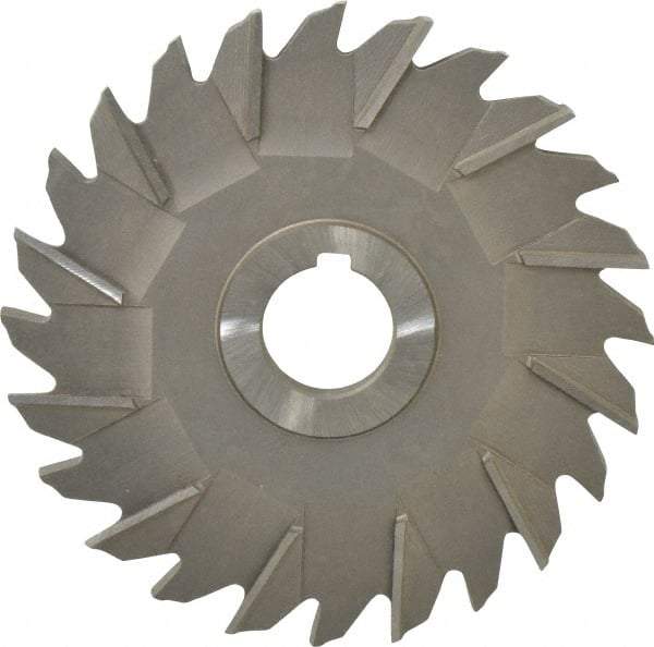 Made in USA - 5" Diam x 5/16" Width of Cut, 24 Teeth, High Speed Steel Side Milling Cutter - Staggered Teeth, Uncoated - Best Tool & Supply