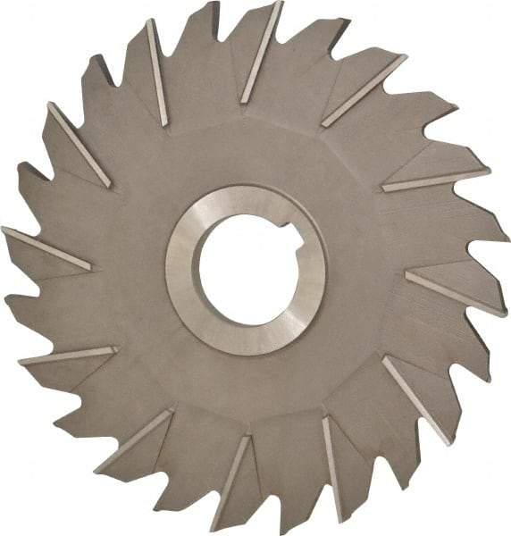 Made in USA - 6" Diam x 1/4" Width of Cut, 24 Teeth, High Speed Steel Side Milling Cutter - Staggered Teeth, Uncoated - Best Tool & Supply