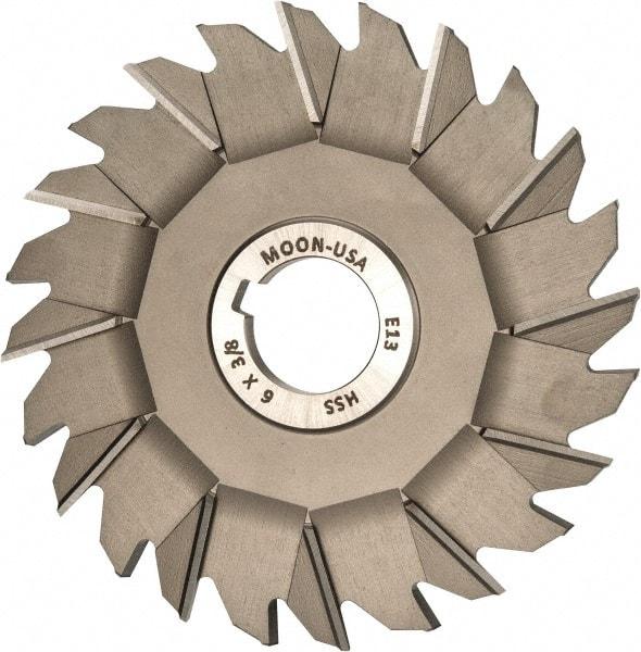 Made in USA - 6" Diam x 3/8" Width of Cut, 24 Teeth, High Speed Steel Side Milling Cutter - Staggered Teeth, Uncoated - Best Tool & Supply