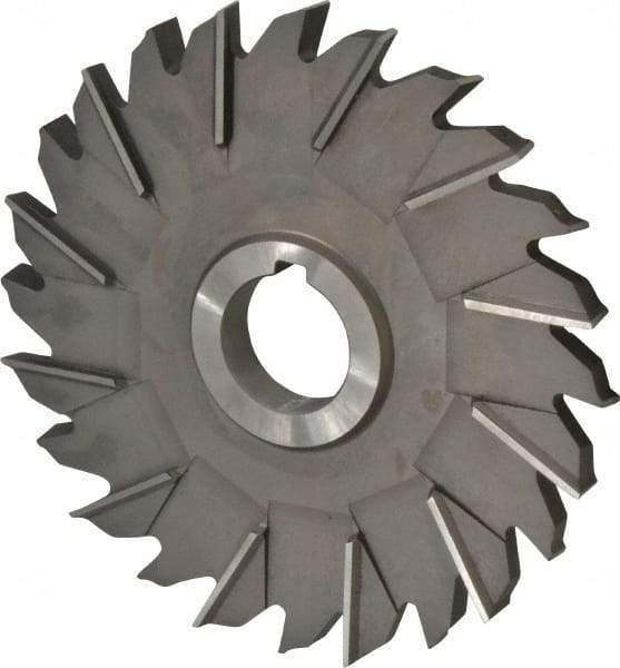 Made in USA - 6" Diam x 1/2" Width of Cut, 24 Teeth, High Speed Steel Side Milling Cutter - Staggered Teeth, Uncoated - Best Tool & Supply