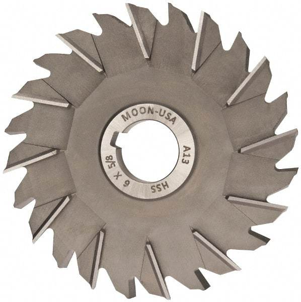 Made in USA - 6" Diam x 5/8" Width of Cut, 24 Teeth, High Speed Steel Side Milling Cutter - Staggered Teeth, Uncoated - Best Tool & Supply