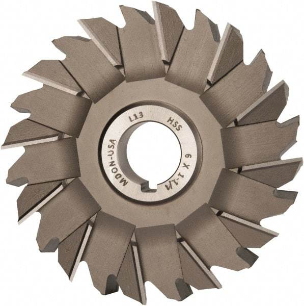 Made in USA - 6" Diam x 1-1/4" Width of Cut, 24 Teeth, High Speed Steel Side Milling Cutter - Staggered Teeth, Uncoated - Best Tool & Supply