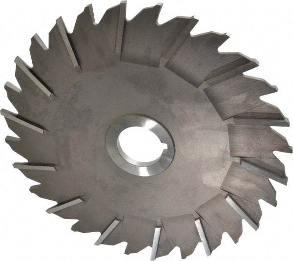 Made in USA - 8" Diam x 1/4" Width of Cut, 28 Teeth, High Speed Steel Side Milling Cutter - Staggered Teeth, Uncoated - Best Tool & Supply