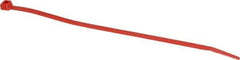 Made in USA - 7.562 Inch Long x 0.18 Inch Wide x 1-7/8 Inch Bundle Diameter, Red, Nylon Standard Cable Tie - 50 Lb. Strength, 0.052 Inch Thick - Best Tool & Supply