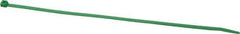 Made in USA - 8-7/8" Long Green Nylon Standard Cable Tie - 40 Lb Tensile Strength, 1.24mm Thick, 1-3/4" Max Bundle Diam - Best Tool & Supply