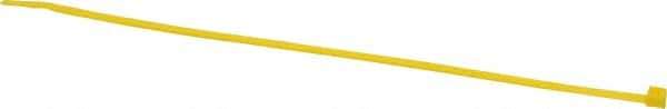 Made in USA - 11-1/4" Long Yellow Nylon Standard Cable Tie - 50 Lb Tensile Strength, 1.32mm Thick, 2" Max Bundle Diam - Best Tool & Supply