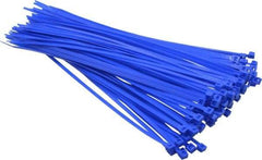 Made in USA - 11-1/4" Long Blue Nylon Standard Cable Tie - 50 Lb Tensile Strength, 1.32mm Thick, 4" Max Bundle Diam - Best Tool & Supply