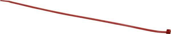 Made in USA - 14-1/4" Long Red Nylon Standard Cable Tie - 50 Lb Tensile Strength, 1.32mm Thick, 4" Max Bundle Diam - Best Tool & Supply