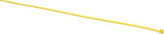 Made in USA - 14-1/4" Long Yellow Nylon Standard Cable Tie - 50 Lb Tensile Strength, 1.32mm Thick, 4" Max Bundle Diam - Best Tool & Supply