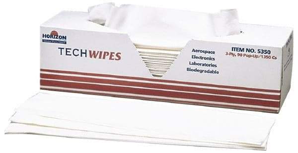 Ability One - Flat Fold Clean Room/Lab/Critical Task Wipes - 16-1/2" x 15" Sheet Size, White - Best Tool & Supply