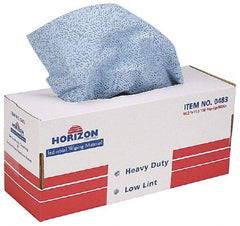 Ability One - Flat Fold Shop Towel/Industrial Wipes - 16-1/2" x 11-1/2" Sheet Size, Blue - Best Tool & Supply