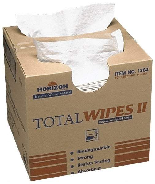 Ability One - Flat Fold Shop Towel/Industrial Wipes - 16-1/2" x 10" Sheet Size, White - Best Tool & Supply