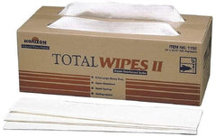 Ability One - Flat Fold Shop Towel/Industrial Wipes - 16-1/2" x 20" Sheet Size, White - Best Tool & Supply