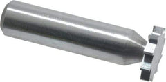 Made in USA - 3/4" Diam x 1/8" Face Width, Solid Carbide, 10 Teeth, Shank Connection Woodruff Keyseat Cutter - Uncoated, 2-1/8" OAL x 1/2" Shank, Straight Teeth, ANSI 406, Old Standard 7 - Best Tool & Supply