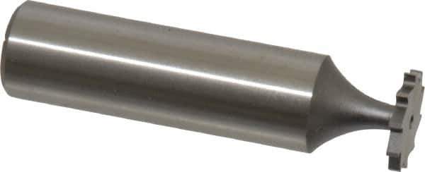 Made in USA - 1/2" Diam x 1/16" Face Width, High Speed Steel, 10 Teeth, Shank Connection Woodruff Keyseat Cutter - Uncoated, 2-1/16" OAL x 1/2" Shank, Straight Teeth, ANSI 204, Old Standard 1 - Best Tool & Supply