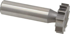 Made in USA - 1" Diam x 1/4" Face Width, High Speed Steel, 12 Teeth, Shank Connection Woodruff Keyseat Cutter - Uncoated, 2-1/4" OAL x 1/2" Shank, Straight Teeth, ANSI 808, Old Standard 15 - Best Tool & Supply