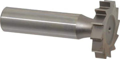 Made in USA - 1-1/8" Diam x 7/32" Face Width, High Speed Steel, 12 Teeth, Shank Connection Woodruff Keyseat Cutter - Uncoated, 2-7/32" OAL x 1/2" Shank, Straight Teeth, ANSI 709, Old Standard 17 - Best Tool & Supply