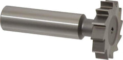 Made in USA - 1-1/8" Diam x 1/4" Face Width, High Speed Steel, 12 Teeth, Shank Connection Woodruff Keyseat Cutter - Uncoated, 2-1/4" OAL x 1/2" Shank, Straight Teeth, ANSI 809, Old Standard 18 - Best Tool & Supply