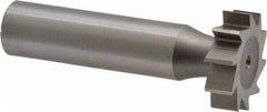 Made in USA - 7/8" Diam x 1/4" Face Width, High Speed Steel, 10 Teeth, Shank Connection Woodruff Keyseat Cutter - Uncoated, 2-1/4" OAL x 1/2" Shank, Straight Teeth, ANSI 807, Old Standard A - Best Tool & Supply