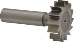 Made in USA - 1-3/8" Diam x 3/8" Face Width, High Speed Steel, 14 Teeth, Shank Connection Woodruff Keyseat Cutter - Uncoated, 2-3/8" OAL x 1/2" Shank, Straight Teeth, ANSI 1211, Old Standard F - Best Tool & Supply