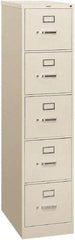 Hon - 15" Wide x 60" High x 26-1/2" Deep, 5 Drawer Vertical File - Steel, Light Gray - Best Tool & Supply