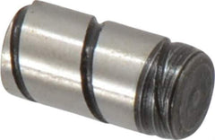 Jergens - 1/4" Diam x 1/2" Pin Length Alloy Steel Grooved Dowel Pin - C 47-58 & C 60-64 (Surface) Hardness, 1 Beveled & 1 Threaded End - Best Tool & Supply