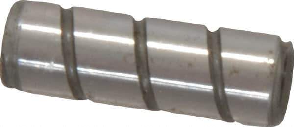 Jergens - 1/4" Diam x 3/4" Pin Length Alloy Steel Grooved Dowel Pin - C 47-58 & C 60-64 (Surface) Hardness, 1 Beveled & 1 Threaded End - Best Tool & Supply