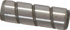 Jergens - 1/4" Diam x 3/4" Pin Length Alloy Steel Grooved Dowel Pin - C 47-58 & C 60-64 (Surface) Hardness, 1 Beveled & 1 Threaded End - Best Tool & Supply