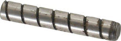 Jergens - 1/4" Diam x 1-1/2" Pin Length Alloy Steel Grooved Dowel Pin - C 47-58 & C 60-64 (Surface) Hardness, 1 Beveled & 1 Threaded End - Best Tool & Supply