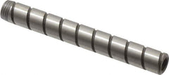 Jergens - 1/4" Diam x 2" Pin Length Alloy Steel Grooved Dowel Pin - C 47-58 & C 60-64 (Surface) Hardness, 1 Beveled & 1 Threaded End - Best Tool & Supply