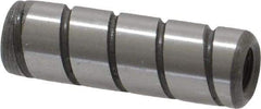 Jergens - 5/16" Diam x 1" Pin Length Alloy Steel Grooved Dowel Pin - C 47-58 & C 60-64 (Surface) Hardness, 1 Beveled & 1 Threaded End - Best Tool & Supply