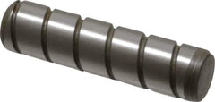 Jergens - 5/16" Diam x 1-1/4" Pin Length Alloy Steel Grooved Dowel Pin - C 47-58 & C 60-64 (Surface) Hardness, 1 Beveled & 1 Threaded End - Best Tool & Supply