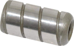 Jergens - 3/8" Diam x 3/4" Pin Length Alloy Steel Grooved Dowel Pin - C 47-58 & C 60-64 (Surface) Hardness, 1 Beveled & 1 Threaded End - Best Tool & Supply