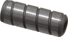 Jergens - 3/8" Diam x 1" Pin Length Alloy Steel Grooved Dowel Pin - C 47-58 & C 60-64 (Surface) Hardness, 1 Beveled & 1 Threaded End - Best Tool & Supply