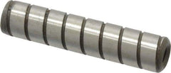 Jergens - 3/8" Diam x 1-3/4" Pin Length Alloy Steel Grooved Dowel Pin - C 47-58 & C 60-64 (Surface) Hardness, 1 Beveled & 1 Threaded End - Best Tool & Supply