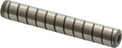 Jergens - 3/8" Diam x 2-1/2" Pin Length Alloy Steel Grooved Dowel Pin - C 47-58 & C 60-64 (Surface) Hardness, 1 Beveled & 1 Threaded End - Best Tool & Supply