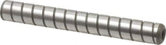 Jergens - 3/8" Diam x 3" Pin Length Alloy Steel Grooved Dowel Pin - C 47-58 & C 60-64 (Surface) Hardness, 1 Beveled & 1 Threaded End - Best Tool & Supply