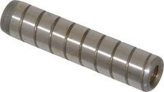 Jergens - 7/16" Diam x 2" Pin Length Alloy Steel Grooved Dowel Pin - C 47-58 & C 60-64 (Surface) Hardness, 1 Beveled & 1 Threaded End - Best Tool & Supply