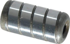 Jergens - 1/2" Diam x 1" Pin Length Alloy Steel Grooved Dowel Pin - C 47-58 & C 60-64 (Surface) Hardness, 1 Beveled & 1 Threaded End - Best Tool & Supply