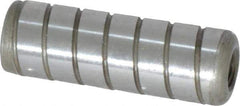 Jergens - 1/2" Diam x 1-1/2" Pin Length Alloy Steel Grooved Dowel Pin - C 47-58 & C 60-64 (Surface) Hardness, 1 Beveled & 1 Threaded End - Best Tool & Supply