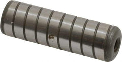 Jergens - 5/8" Diam x 2" Pin Length Alloy Steel Grooved Dowel Pin - C 47-58 & C 60-64 (Surface) Hardness, 1 Beveled & 1 Threaded End - Best Tool & Supply