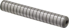 Jergens - 5/8" Diam x 4" Pin Length Alloy Steel Grooved Dowel Pin - C 47-58 & C 60-64 (Surface) Hardness, 1 Beveled & 1 Threaded End - Best Tool & Supply