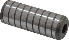 Jergens - 3/4" Diam x 2" Pin Length Alloy Steel Grooved Dowel Pin - C 47-58 & C 60-64 (Surface) Hardness, 1 Beveled & 1 Threaded End - Best Tool & Supply