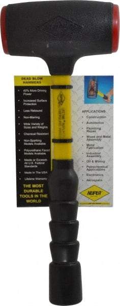 NUPLA - 48 oz Head 2-3/16" Face Diam Urethane Dead Blow Hammer - 14-5/16" OAL, Fiberglass Handle - Best Tool & Supply