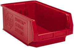 Quantum Storage - 90 Lb. Load Capacity, 19-3/4" Deep, Red Polyethylene Hopper Stacking Bin - 7-7/8" High x 12-3/8" Wide x 19-3/4" Long - Best Tool & Supply